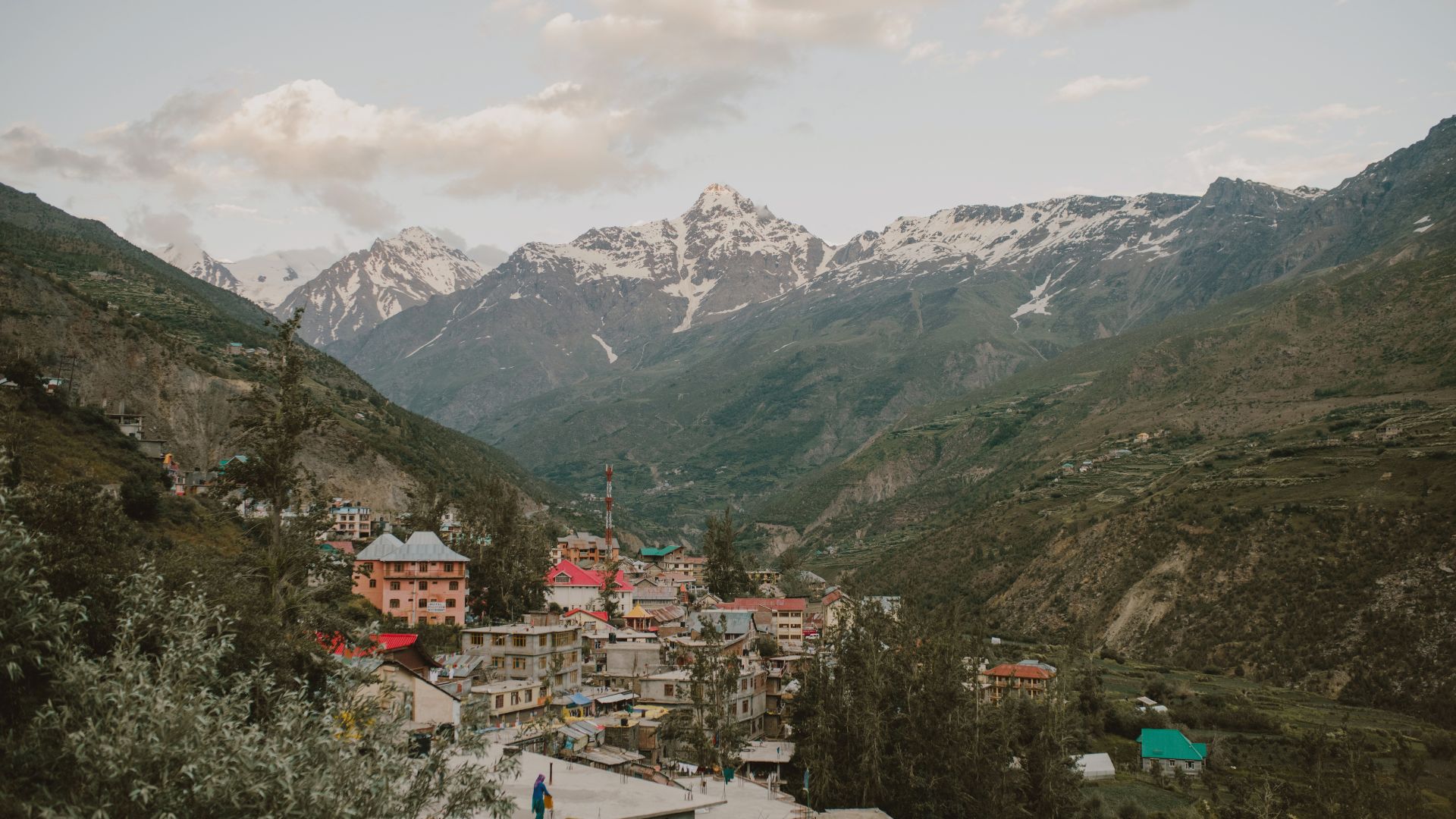 town nestled in valley